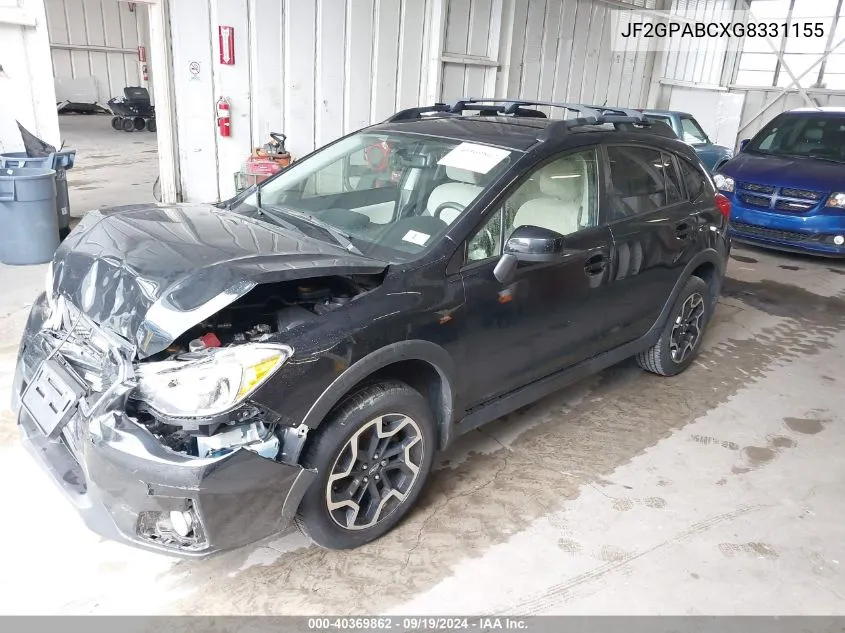 2016 Subaru Crosstrek 2.0I Premium VIN: JF2GPABCXG8331155 Lot: 40369862