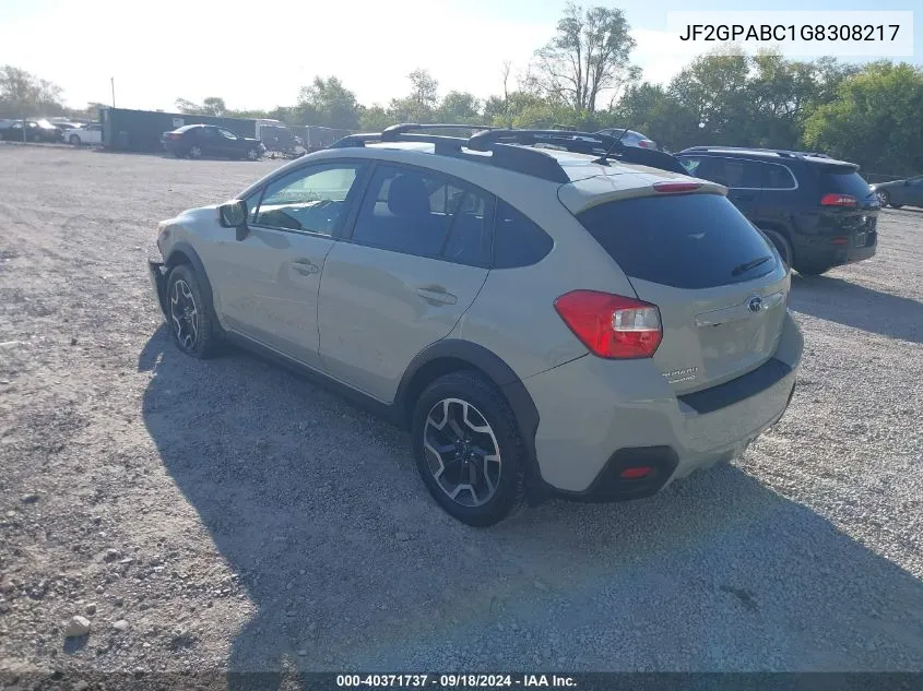 2016 Subaru Crosstrek 2.0I Premium VIN: JF2GPABC1G8308217 Lot: 40371737