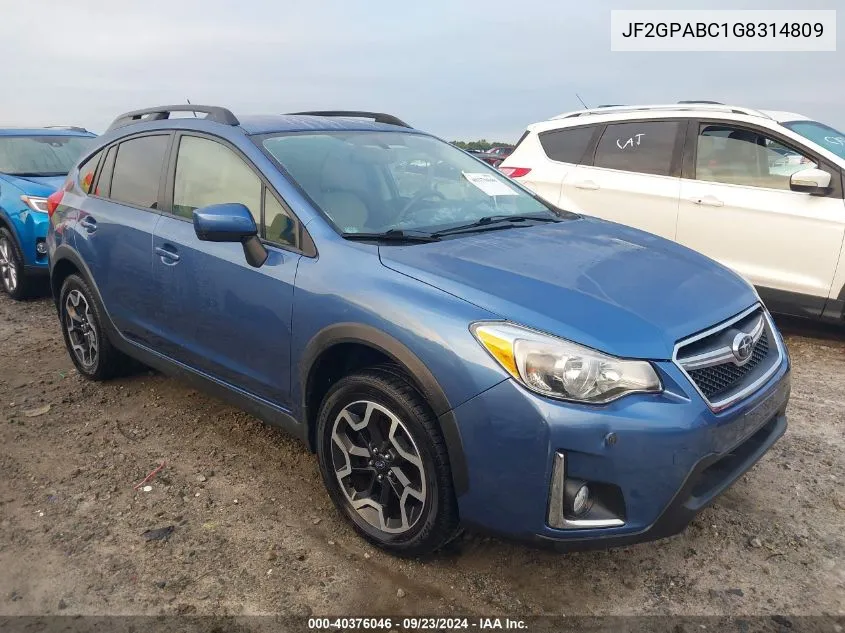 2016 Subaru Crosstrek 2.0I Premium VIN: JF2GPABC1G8314809 Lot: 40376046