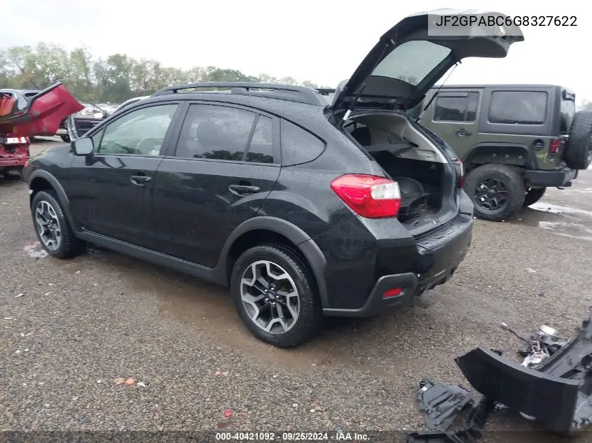 2016 Subaru Crosstrek 2.0I Premium VIN: JF2GPABC6G8327622 Lot: 40421092