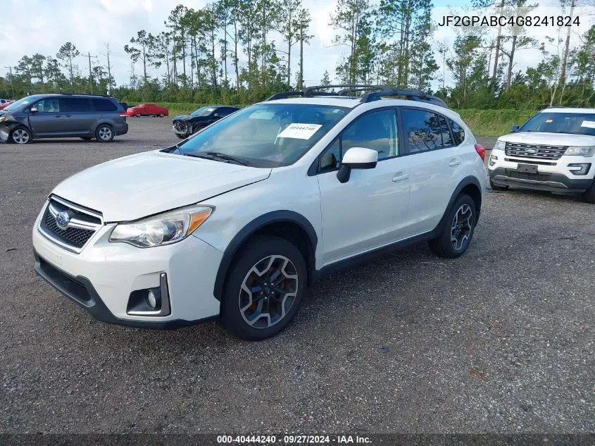 2016 Subaru Crosstrek 2.0I Premium VIN: JF2GPABC4G8241824 Lot: 40444240