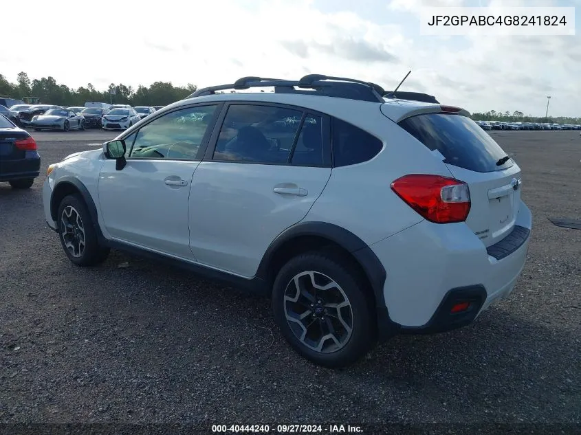 2016 Subaru Crosstrek 2.0I Premium VIN: JF2GPABC4G8241824 Lot: 40444240