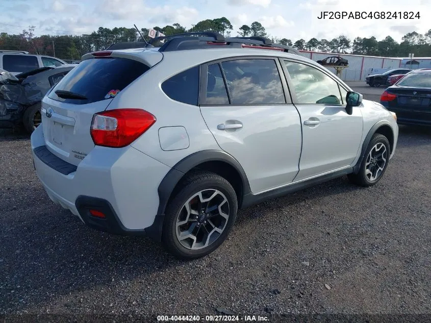 2016 Subaru Crosstrek 2.0I Premium VIN: JF2GPABC4G8241824 Lot: 40444240