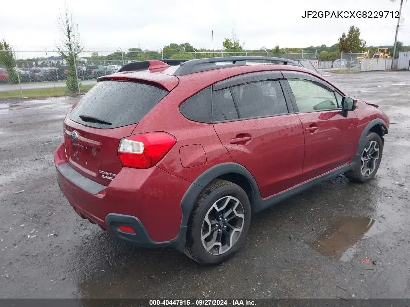 2016 Subaru Crosstrek 2.0I Limited VIN: JF2GPAKCXG8229712 Lot: 40447915