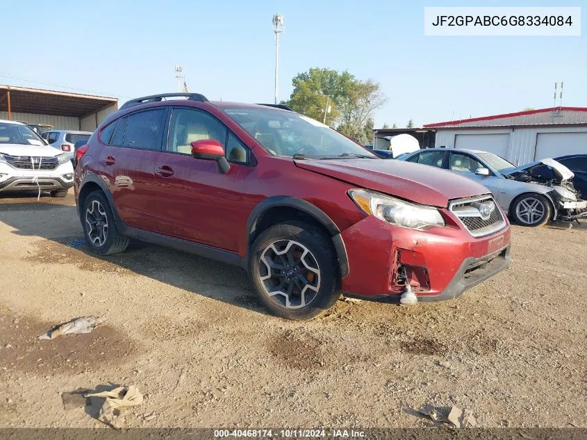 2016 Subaru Crosstrek 2.0I Premium VIN: JF2GPABC6G8334084 Lot: 40468174