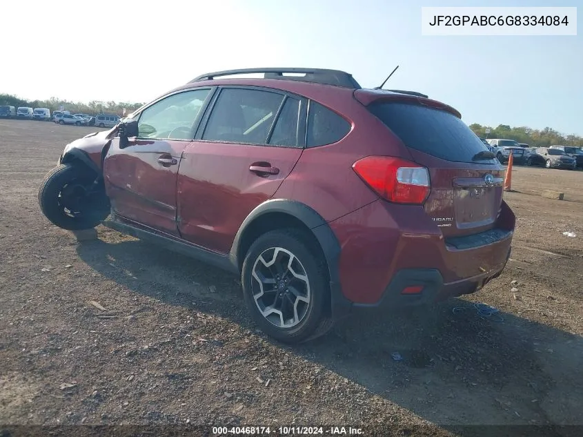 2016 Subaru Crosstrek 2.0I Premium VIN: JF2GPABC6G8334084 Lot: 40468174