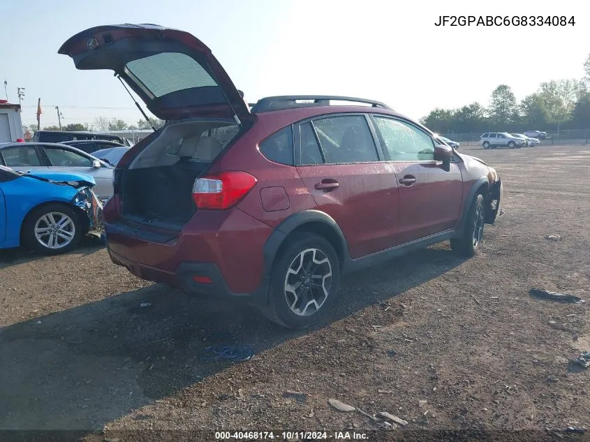 2016 Subaru Crosstrek 2.0I Premium VIN: JF2GPABC6G8334084 Lot: 40468174