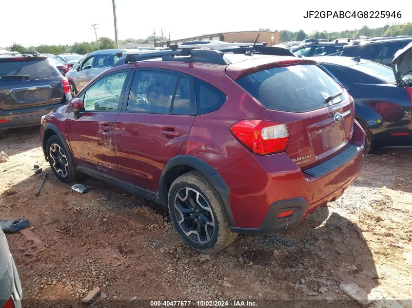 2016 Subaru Crosstrek 2.0I Premium VIN: JF2GPABC4G8225946 Lot: 40477677