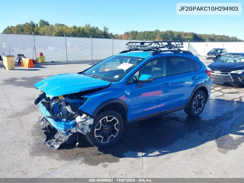 2016 Subaru Crosstrek 2.0I Limited VIN: JF2GPAKC1GH294903 Lot: 40498953