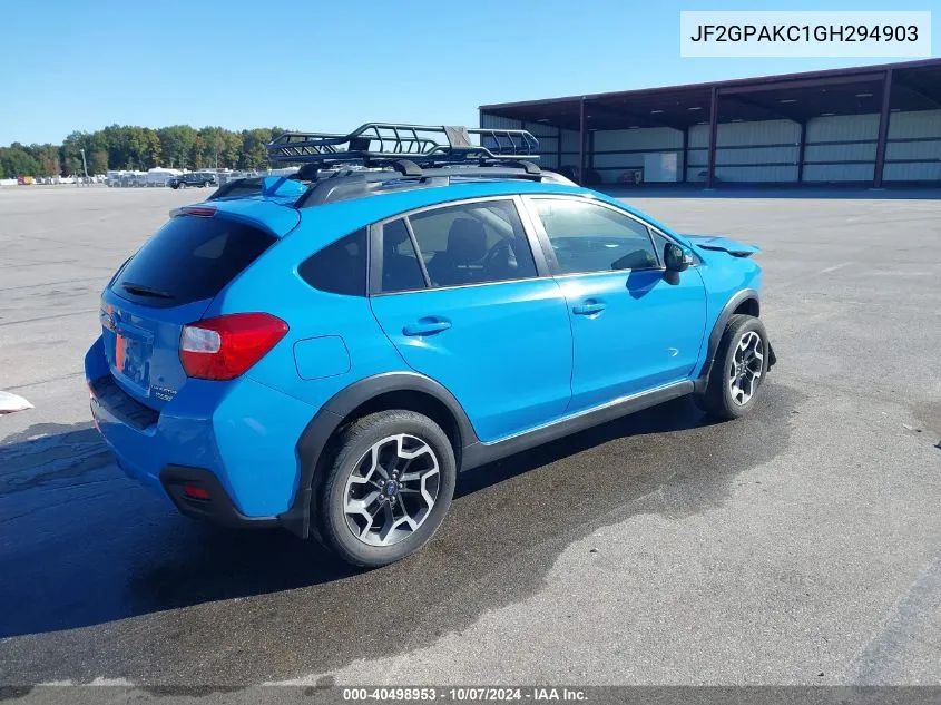 2016 Subaru Crosstrek 2.0I Limited VIN: JF2GPAKC1GH294903 Lot: 40498953