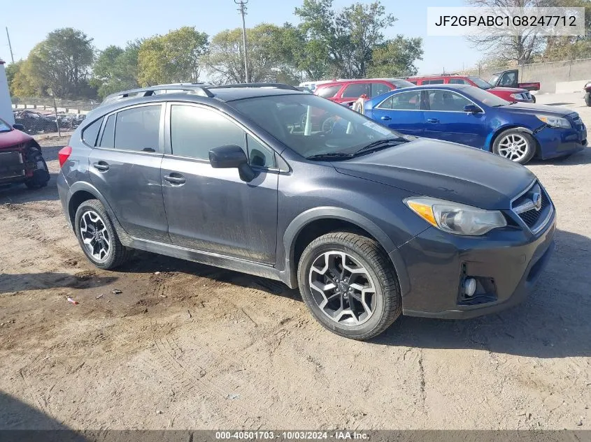 2016 Subaru Crosstrek 2.0I Premium VIN: JF2GPABC1G8247712 Lot: 40501703