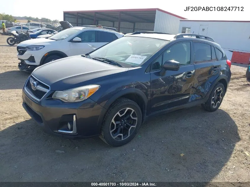 2016 Subaru Crosstrek 2.0I Premium VIN: JF2GPABC1G8247712 Lot: 40501703