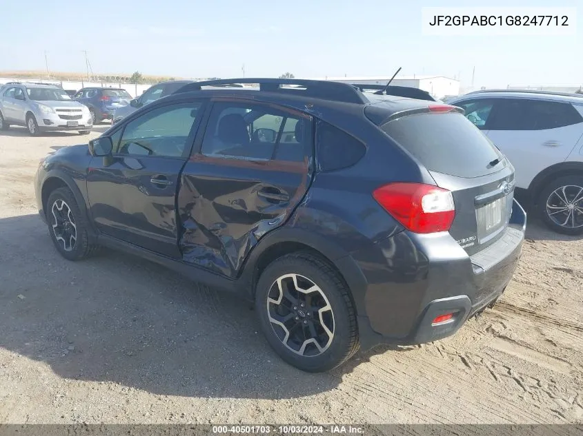 2016 Subaru Crosstrek 2.0I Premium VIN: JF2GPABC1G8247712 Lot: 40501703