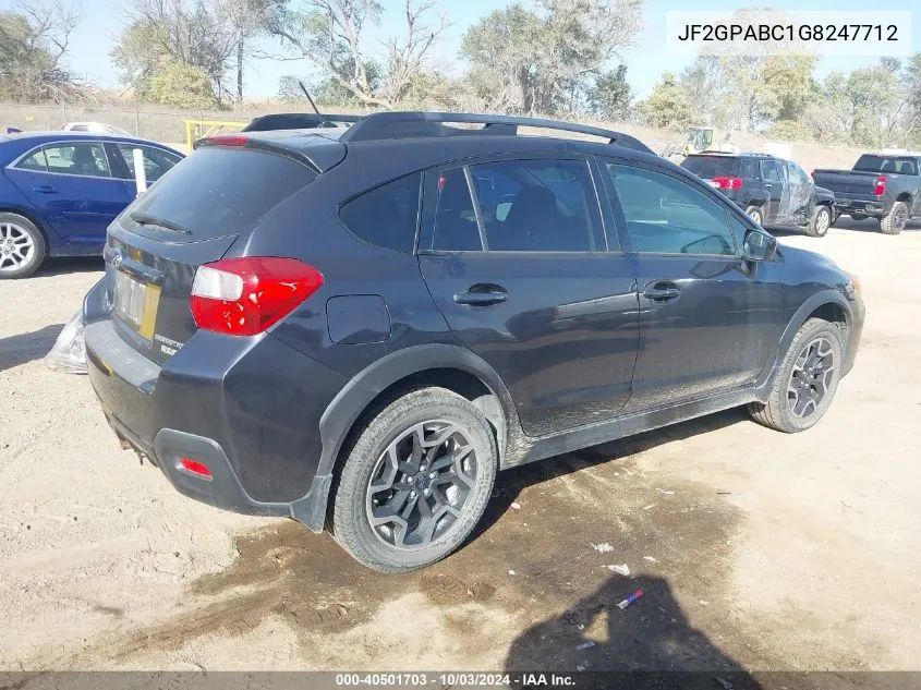 2016 Subaru Crosstrek 2.0I Premium VIN: JF2GPABC1G8247712 Lot: 40501703