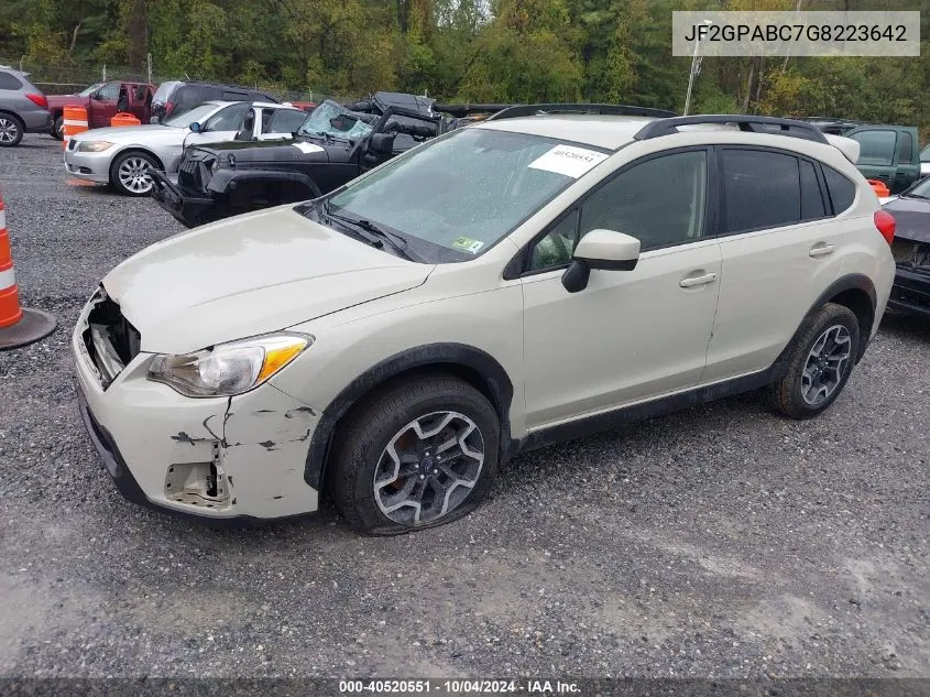 2016 Subaru Crosstrek 2.0I Premium VIN: JF2GPABC7G8223642 Lot: 40520551