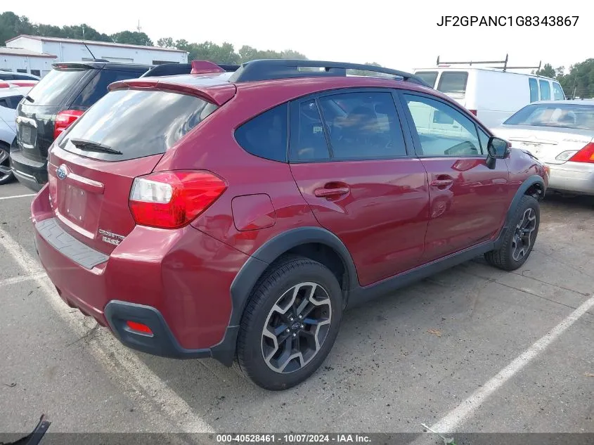 2016 Subaru Crosstrek 2.0I Limited VIN: JF2GPANC1G8343867 Lot: 40528461