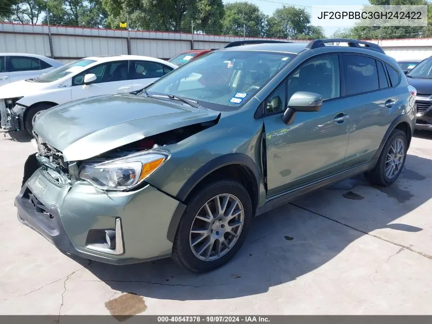 2016 Subaru Crosstrek Hybrid VIN: JF2GPBBC3GH242422 Lot: 40547378