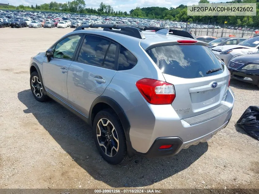 2017 Subaru Crosstrek 2.0I Limited VIN: JF2GPAKC0HH242602 Lot: 39901256