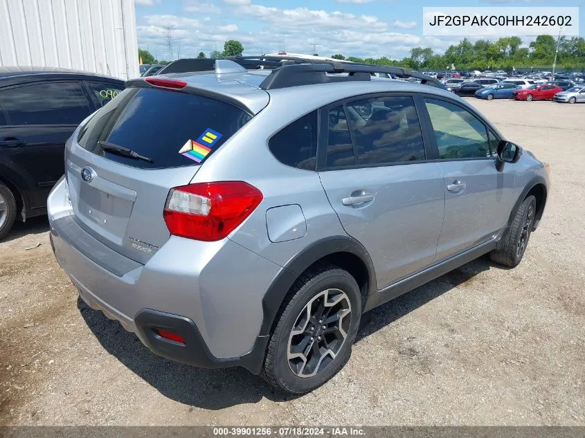 2017 Subaru Crosstrek 2.0I Limited VIN: JF2GPAKC0HH242602 Lot: 39901256