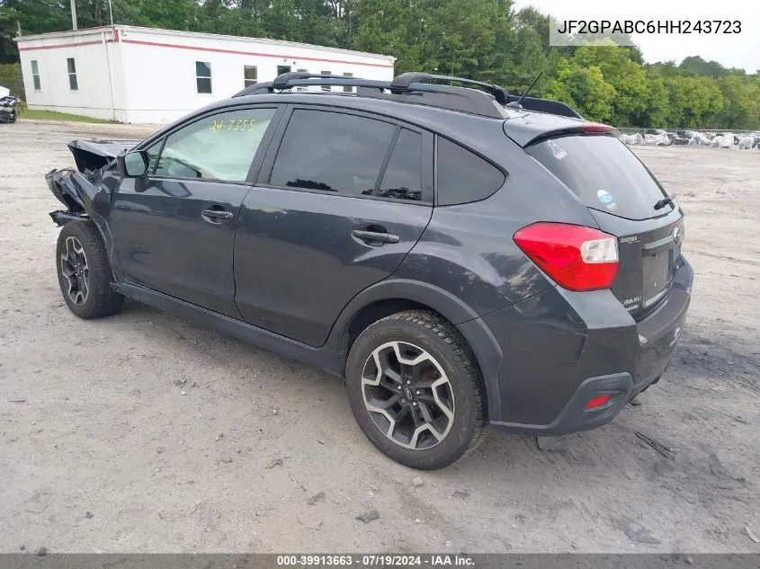 2017 Subaru Crosstrek 2.0I Premium VIN: JF2GPABC6HH243723 Lot: 39913663