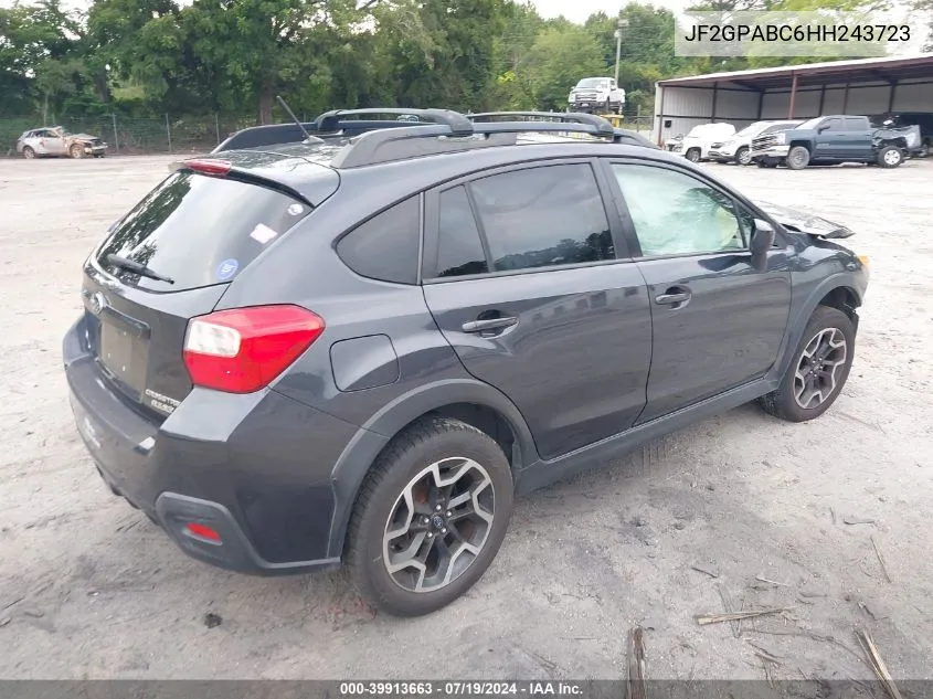 2017 Subaru Crosstrek 2.0I Premium VIN: JF2GPABC6HH243723 Lot: 39913663