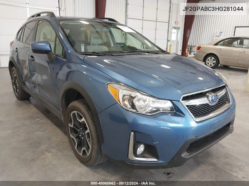 2017 Subaru Crosstrek Premium VIN: JF2GPABC3HG281044 Lot: 40065662