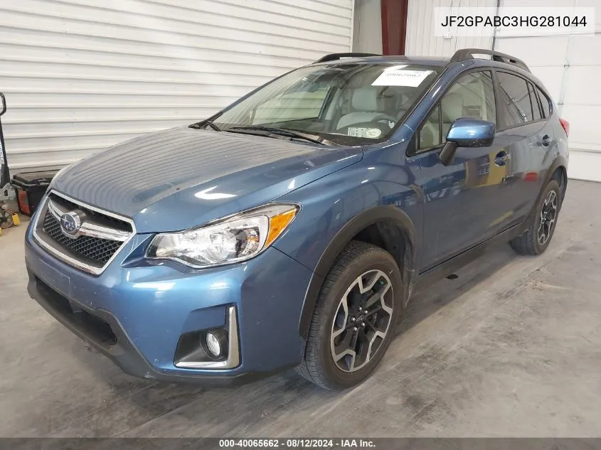 2017 Subaru Crosstrek Premium VIN: JF2GPABC3HG281044 Lot: 40065662