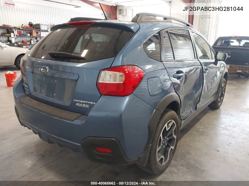 2017 Subaru Crosstrek Premium VIN: JF2GPABC3HG281044 Lot: 40065662