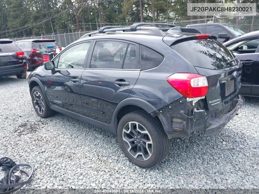 2017 Subaru Crosstrek 2.0I Limited VIN: JF2GPAKC8H8230021 Lot: 40143603