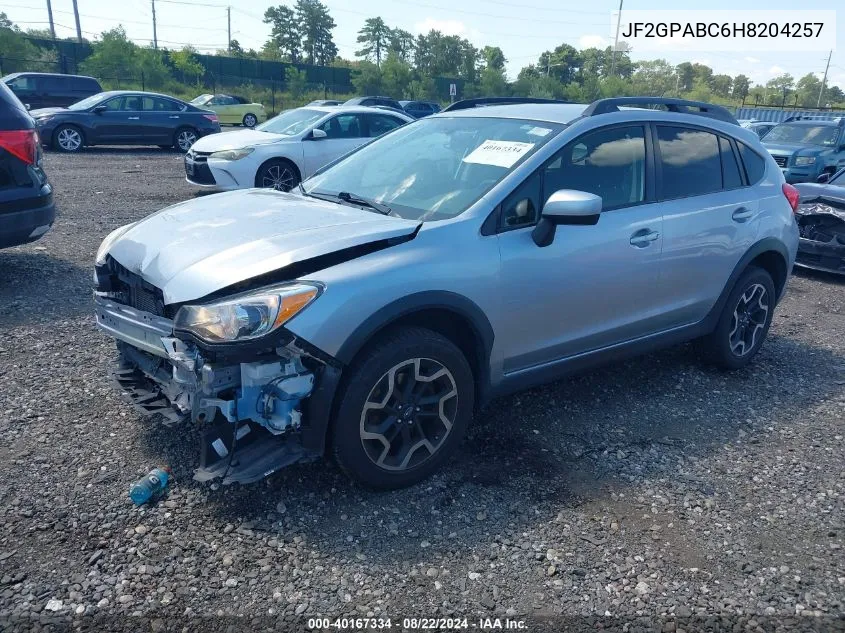 2017 Subaru Crosstrek 2.0I Premium VIN: JF2GPABC6H8204257 Lot: 40167334