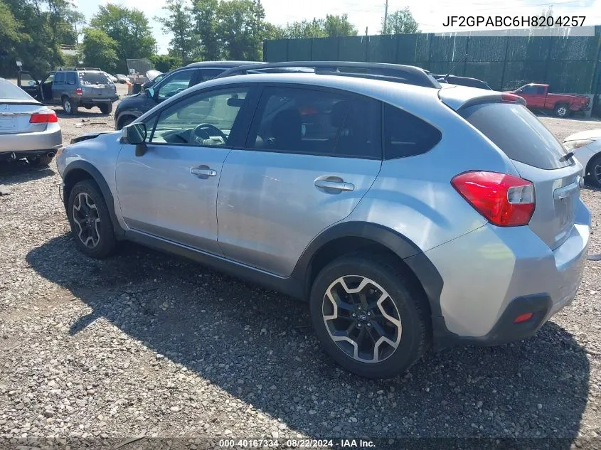 2017 Subaru Crosstrek 2.0I Premium VIN: JF2GPABC6H8204257 Lot: 40167334