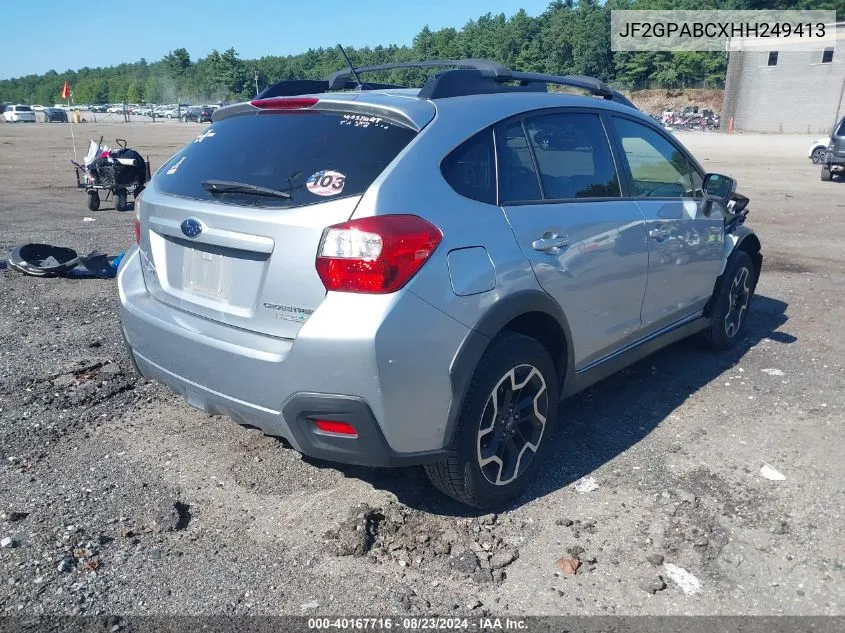 2017 Subaru Crosstrek 2.0I Premium VIN: JF2GPABCXHH249413 Lot: 40167716