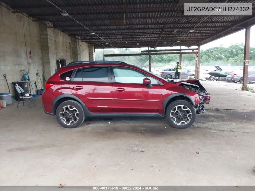 JF2GPADC7HH274332 2017 Subaru Crosstrek 2.0I Premium