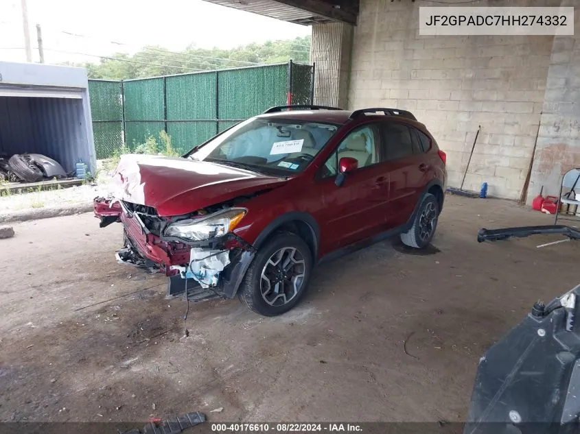 JF2GPADC7HH274332 2017 Subaru Crosstrek 2.0I Premium