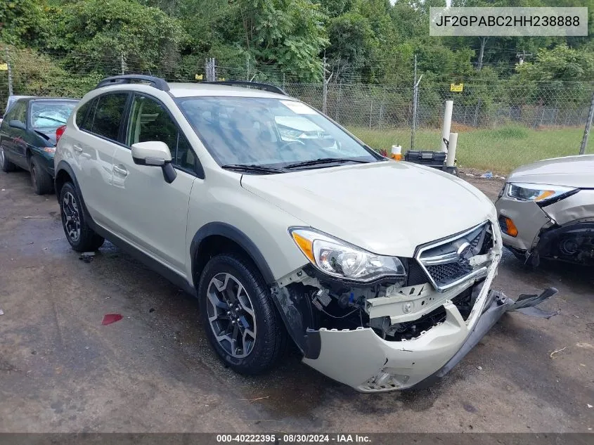 2017 Subaru Crosstrek 2.0I Premium VIN: JF2GPABC2HH238888 Lot: 40222395