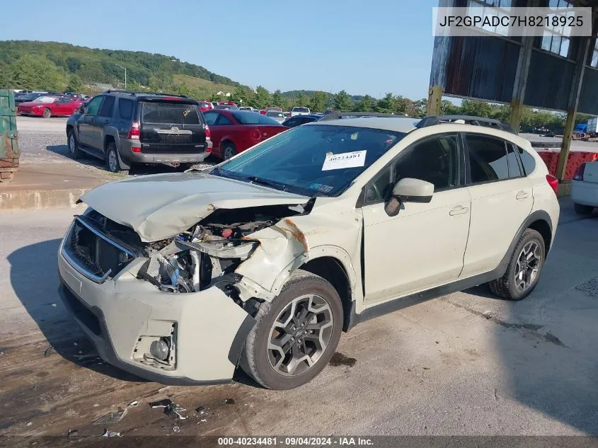 2017 Subaru Crosstrek 2.0I Premium VIN: JF2GPADC7H8218925 Lot: 40234481