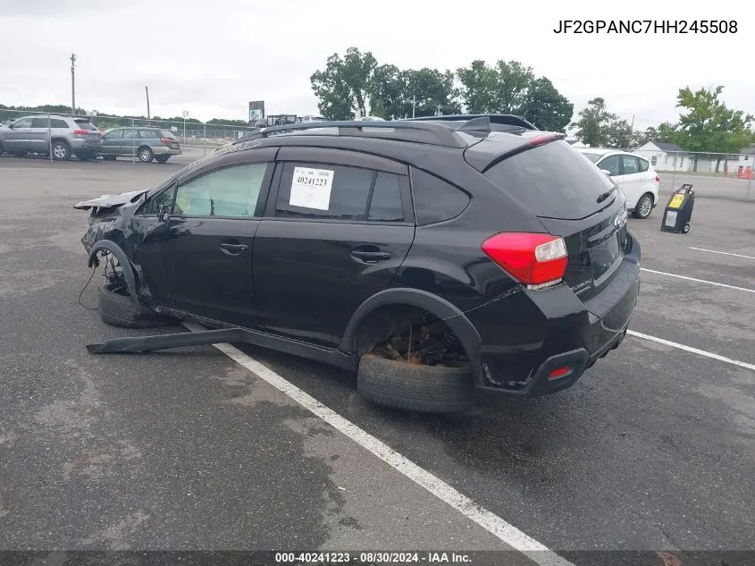 2017 Subaru Crosstrek 2.0I Limited VIN: JF2GPANC7HH245508 Lot: 40241223