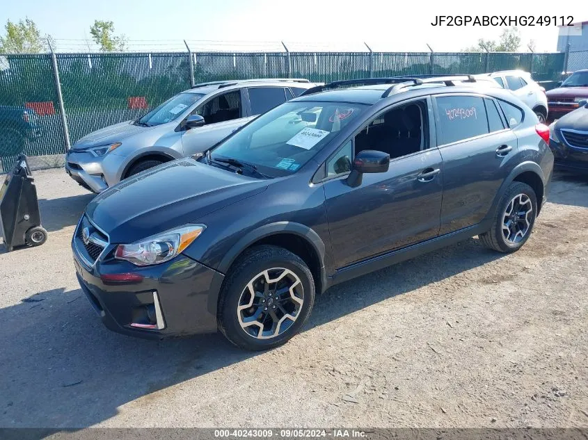 JF2GPABCXHG249112 2017 Subaru Crosstrek 2.0I Premium