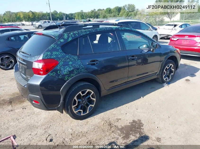 JF2GPABCXHG249112 2017 Subaru Crosstrek 2.0I Premium