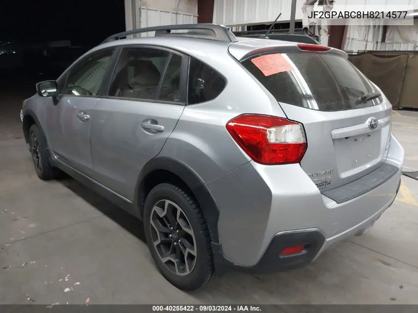 2017 Subaru Crosstrek 2.0I Premium VIN: JF2GPABC8H8214577 Lot: 40255422