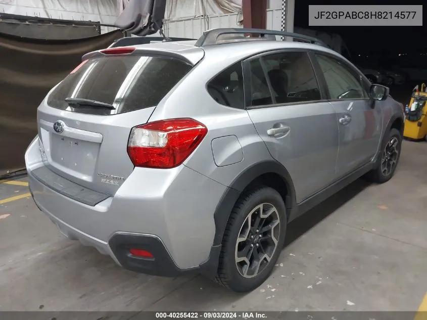 2017 Subaru Crosstrek 2.0I Premium VIN: JF2GPABC8H8214577 Lot: 40255422