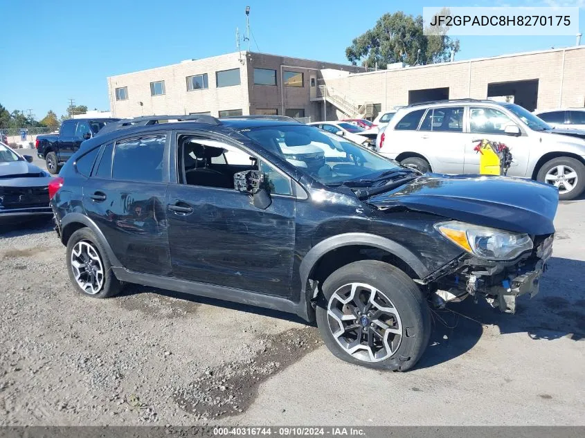 2017 Subaru Crosstrek 2.0I Premium VIN: JF2GPADC8H8270175 Lot: 40316744