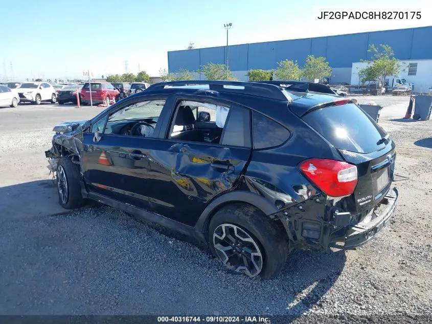 2017 Subaru Crosstrek 2.0I Premium VIN: JF2GPADC8H8270175 Lot: 40316744