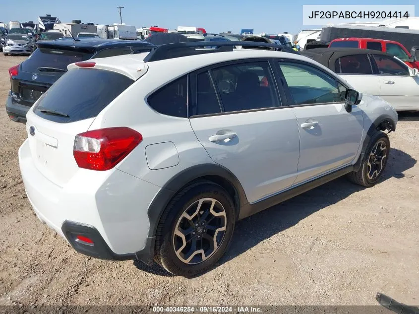 2017 Subaru Crosstrek 2.0I Premium VIN: JF2GPABC4H9204414 Lot: 40346254