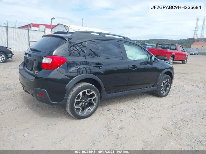 2017 Subaru Crosstrek 2.0I Premium VIN: JF2GPABC9HH236684 Lot: 40375548