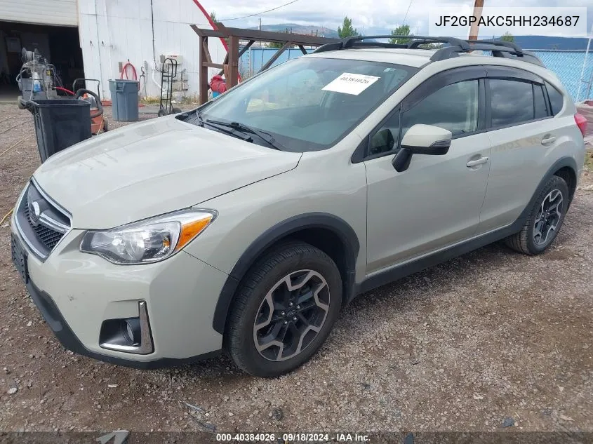 2017 Subaru Crosstrek 2.0I Limited VIN: JF2GPAKC5HH234687 Lot: 40384026