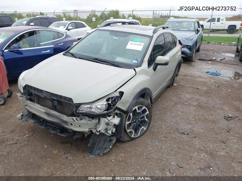 2017 Subaru Crosstrek Limited VIN: JF2GPALC0HH273752 Lot: 40395060