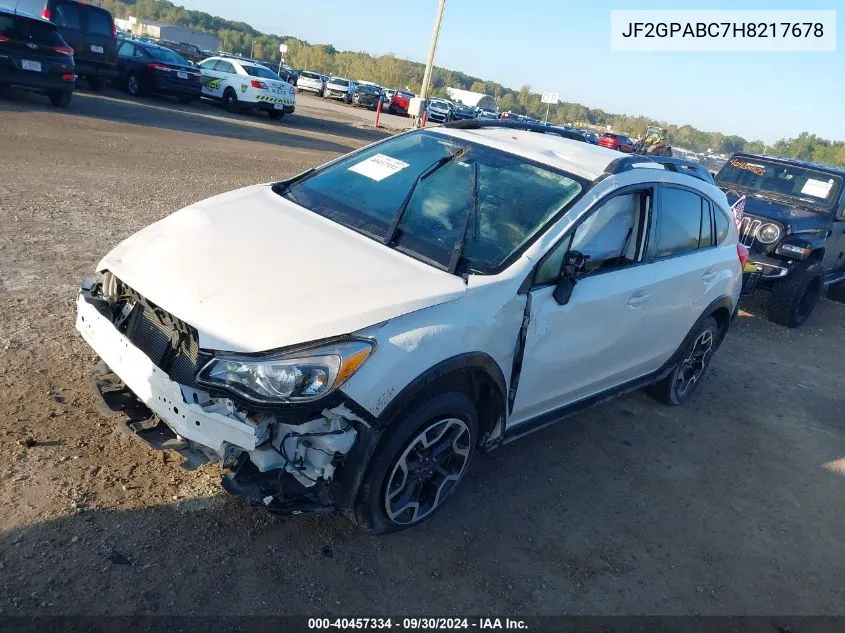 2017 Subaru Crosstrek Premium VIN: JF2GPABC7H8217678 Lot: 40457334