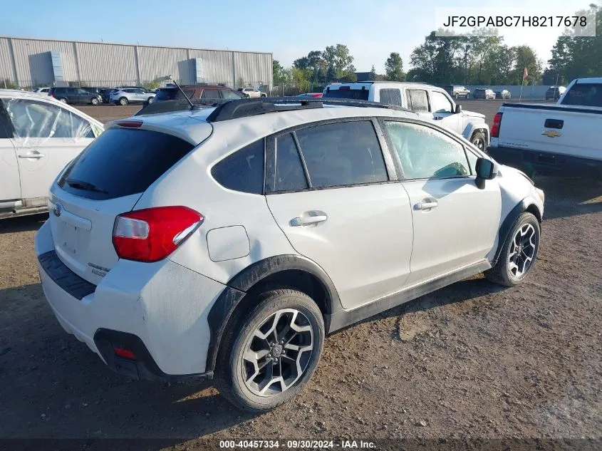 2017 Subaru Crosstrek Premium VIN: JF2GPABC7H8217678 Lot: 40457334