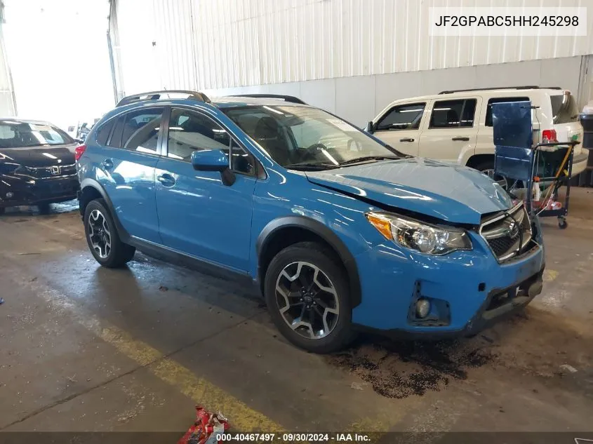 2017 Subaru Crosstrek 2.0I Premium VIN: JF2GPABC5HH245298 Lot: 40467497